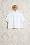 Camicia in lino cropped a maniche corte tumbler di phisique du role color cream ss24