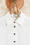 Camicia in lino cropped a maniche corte tumbler di phisique du role color cream ss24