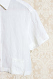 Camicia in lino cropped a maniche corte tumbler di phisique du role color cream ss24