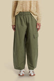 Pantalone jogger banana in cotone ripstop color verde militare primavera estate 2026