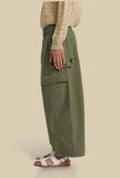 Pantalone jogger banana in cotone ripstop color verde militare primavera estate 2026