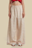 Panta-palazzo New Roma Check Cream-Red