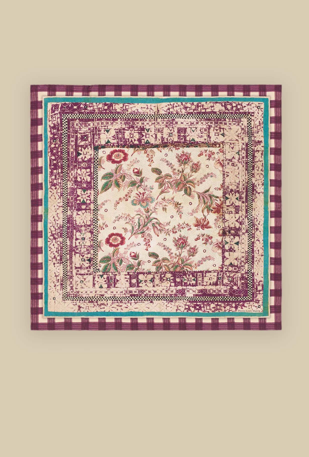 nuovo Foulard in seta Brocade Batik firmato Pierre Louis Mascia