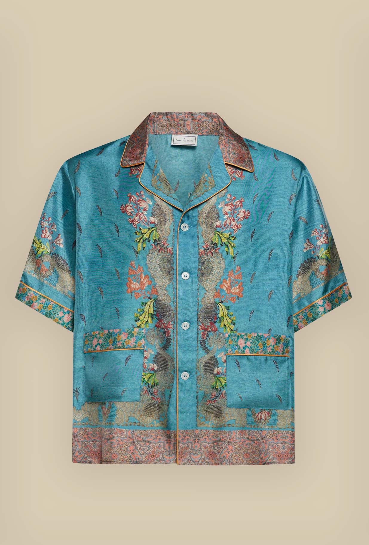 Camicia Bowling in seta Côte d’Azur Dream di Pierre Louis Mascia