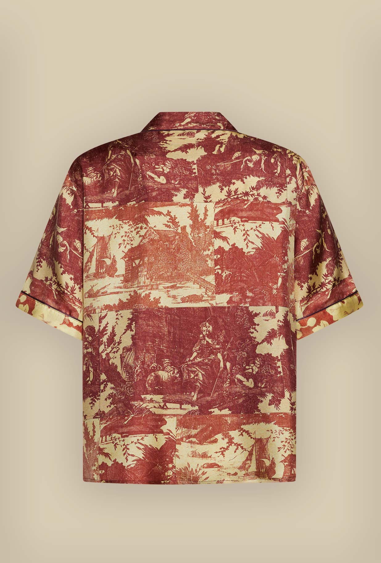  Camicia Bowling in seta Toile de Jouy Coral di Pierre Louis Mascia 