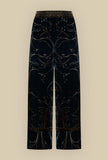 Pantalone Palazzo Velvet Floreal Nocturne Illusion