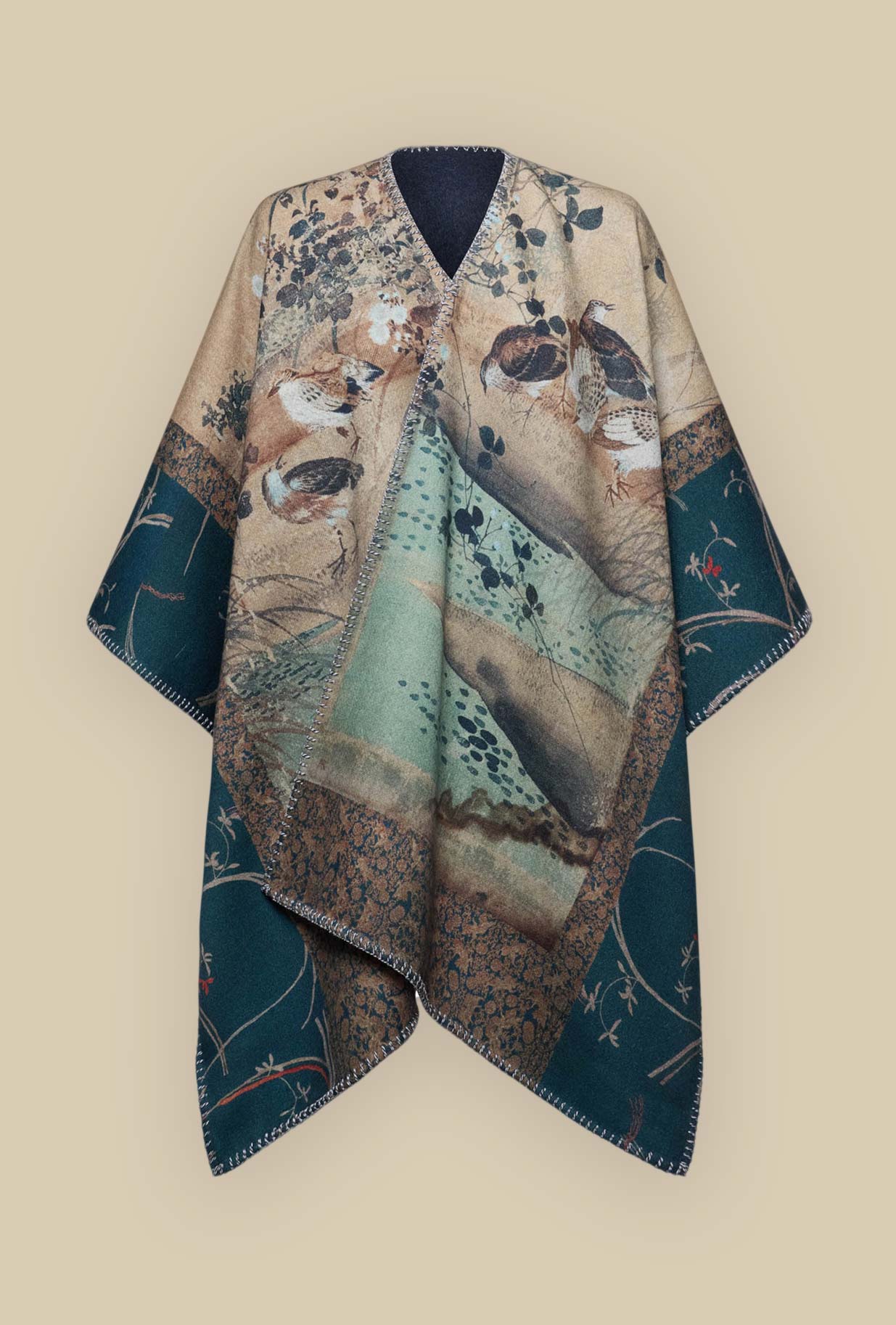 Poncho in lana Kacho-ga Illusion firmato Pierre Louis Mascia da Donna