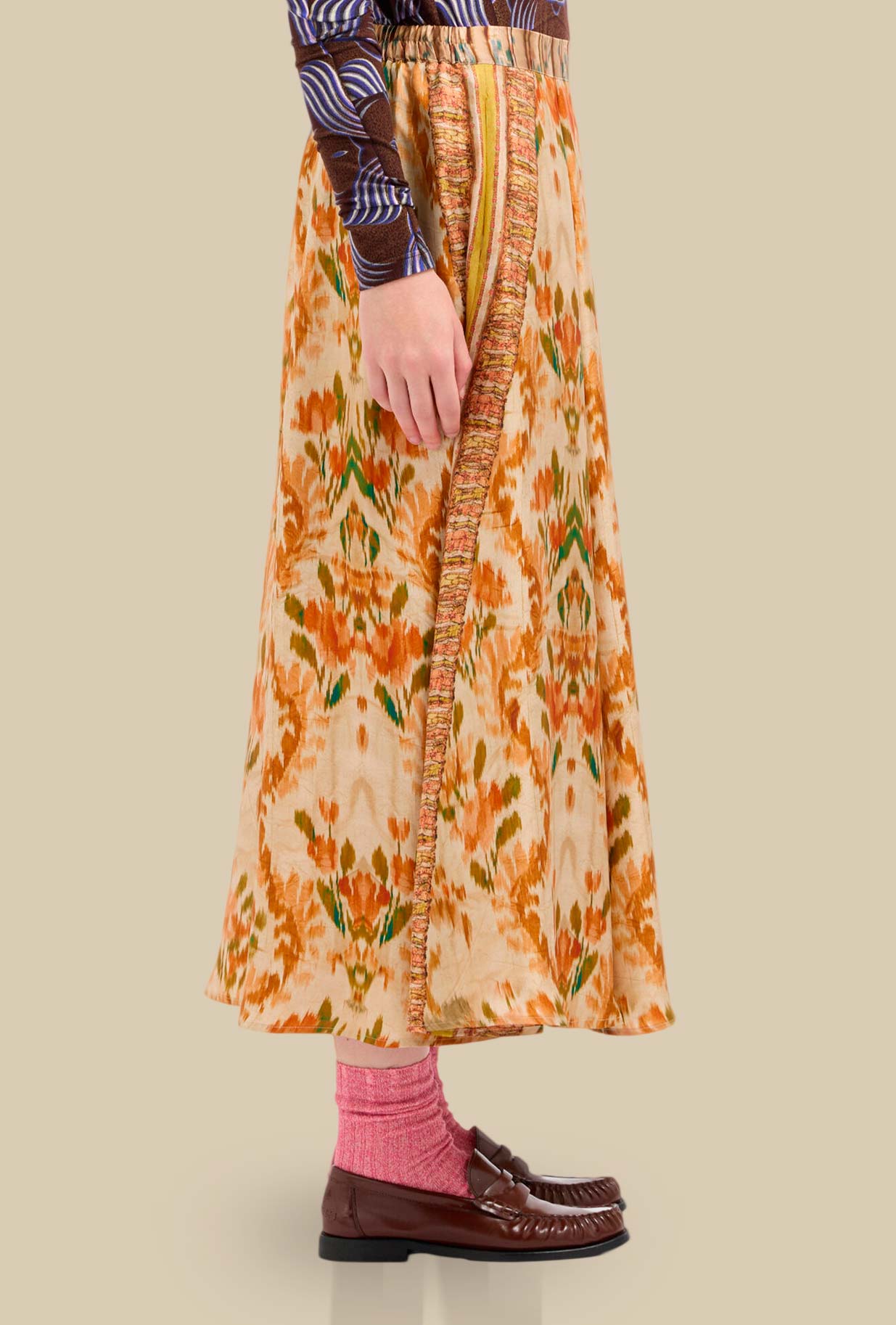Gonna in Seta Floreal Chintz Heaven di Pierre Louis Mascia da Donna