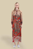 Pierre Louis Mascia Abito Lungo Seta Donna Italy 70s Paisley