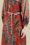 Pierre Louis Mascia Abito Lungo Seta Donna Italy 70s Paisley