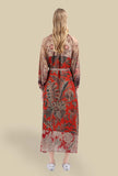 Pierre Louis Mascia Abito Lungo Seta Donna Italy 70s Paisley