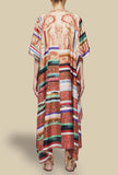 Caftano in seta di pierre louis mascia stampa paisley crochet collezione primavera estate