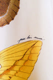 Camicia Over di Pierre Louis Mascia stagione ss24 in seta GOTS fantasia big butterflies