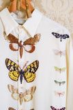 Camicia over in seta gots di pierre louis mascia per la stagione ss24 stampa little butterflies