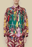 camicia slim fit in seta di pierre louis mascia fantasia flower abstract stagione ss24