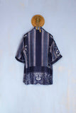 Pierre Louis Mascia Camicia Bowling in Seta Indigo Flowers Galax Sarzana Boutique