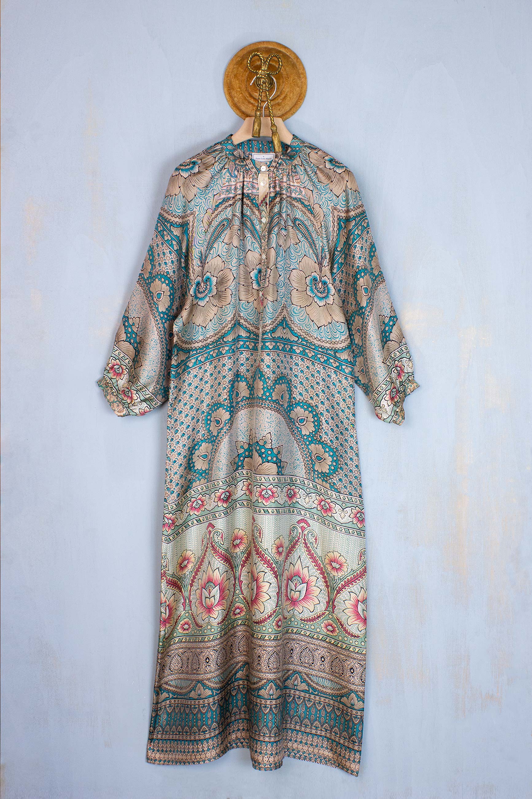 Pierre Louis Mascia Donna Abito Lungo Seta Boho Paisley