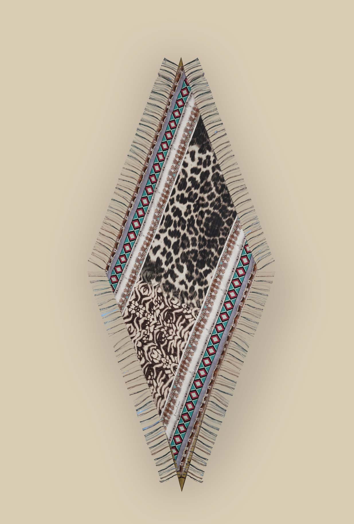 Foulard in seta Mex Plumage firmato Pierre Louis Mascia sprigiona un fascino selvaggio e sofisticato in pura seta