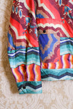 Giubbino in seta spalmata con zip stampa bohemia garden by pierre louis mascia stagione ss24