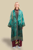 kimono di pierre louis mascia shiny nell'esclusiva stampa tropical orchid bloom