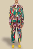 Pantalone in seta stampa floral abstract di pierre louis mascia unisex stagione primavera estate