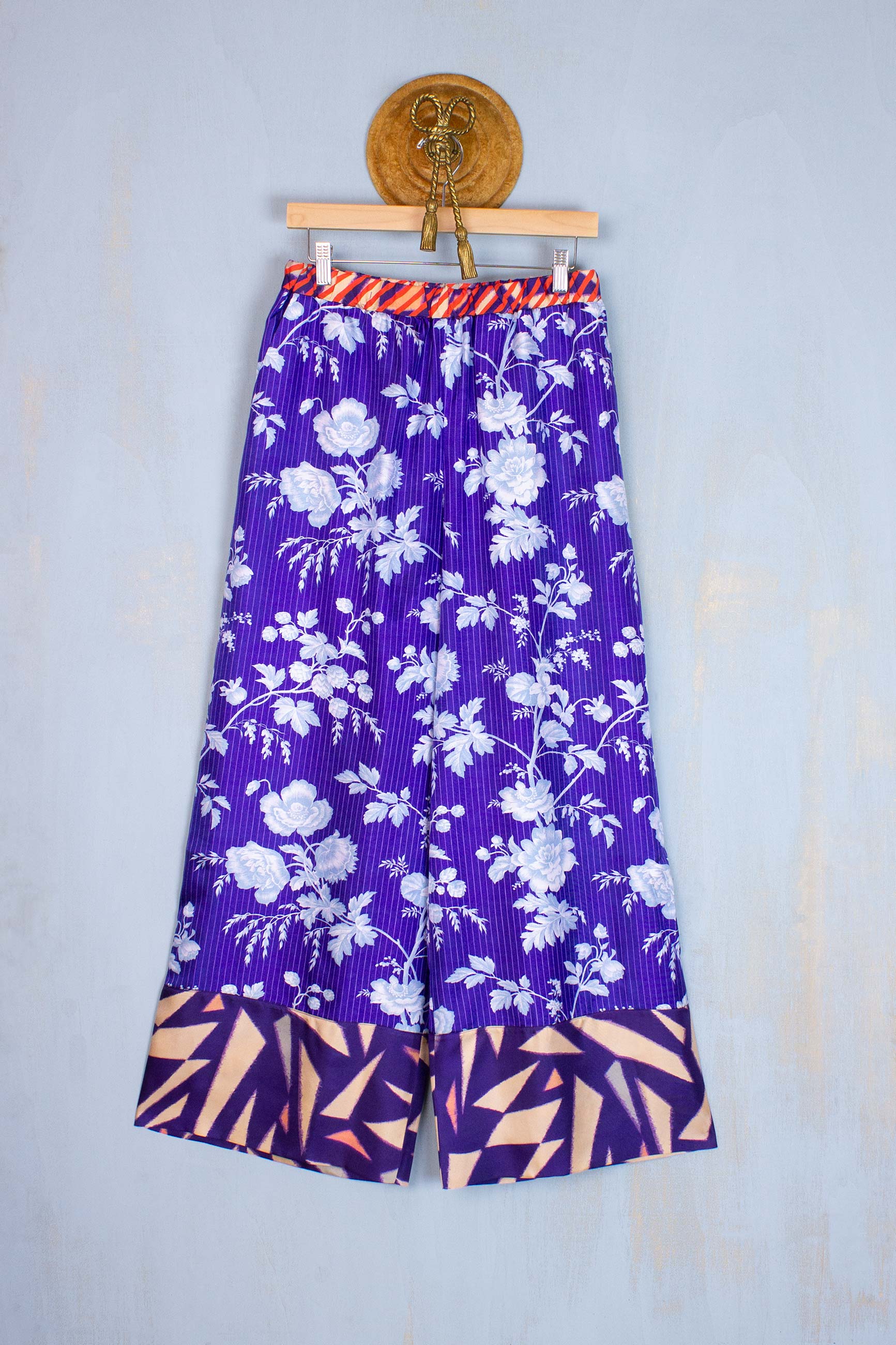 Pierre Louis Mascia Pantalone Palazzo Cialda in Seta Royal Flowers