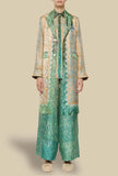 Spolverino in seta brocade di pierre louis mascia stampa malachite dream stagione ss24