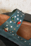 Sandalo modello birkenstock da uomo di post & Co anacapri agave studs