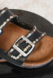 Sandalo Uomo modello birkenstock taormina black studs pelle di post & co
