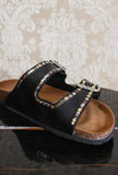 Sandalo Uomo modello birkenstock taormina black studs pelle di post & co
