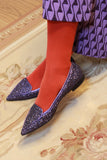 Ballerina con glitter color lilla della maison Prosperine made in italy