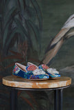 Mocassino gioiello di prosperine realizzato con tessuto kimono geisha e gioiello