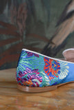 Mocassino gioiello di prosperine realizzato con tessuto kimono geisha e gioiello