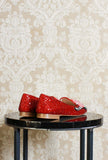 Mocassino gioiello di Prosperine in glitter stardust red flowers donna ss24