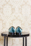 mocassino da donna con nappina in velluto color petrolio della maison prosperine