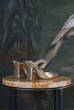 Tacco Pump mule di prosperine da donna per l'estate color platinum in pelle crackle
