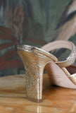 Tacco Pump mule di prosperine da donna per l'estate color platinum in pelle crackle