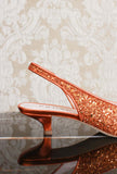 Slingback gioiello di Prosperine con glitter color tangerine ss24 donna