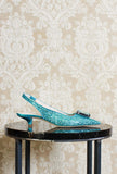slingback gioiello da donn con glitter made by prosperine color turchese ss24 donna