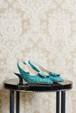 slingback gioiello da donn con glitter made by prosperine color turchese ss24 donna