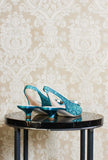 slingback gioiello da donn con glitter made by prosperine color turchese ss24 donna