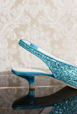 slingback gioiello da donn con glitter made by prosperine color turchese ss24 donna