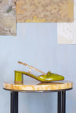 Relac Shoes Donna Slingback Laccio 045 vernice Shiny Olive