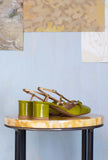 Relac Shoes Donna Slingback Laccio 045 vernice Shiny Olive