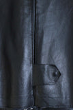 giubbino cropped in pelle nera della maison tela9 da donna ss24