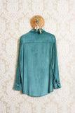 Camicia giacca in velluto di viscosa della maison Tela9 da donna color forest green