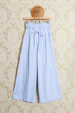 Pantalone a palazzo in cotone bastoncino color sky di Tela9 da donna ss24