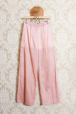 pantalone ribalta di tela9 da donna color dusty rose ss24