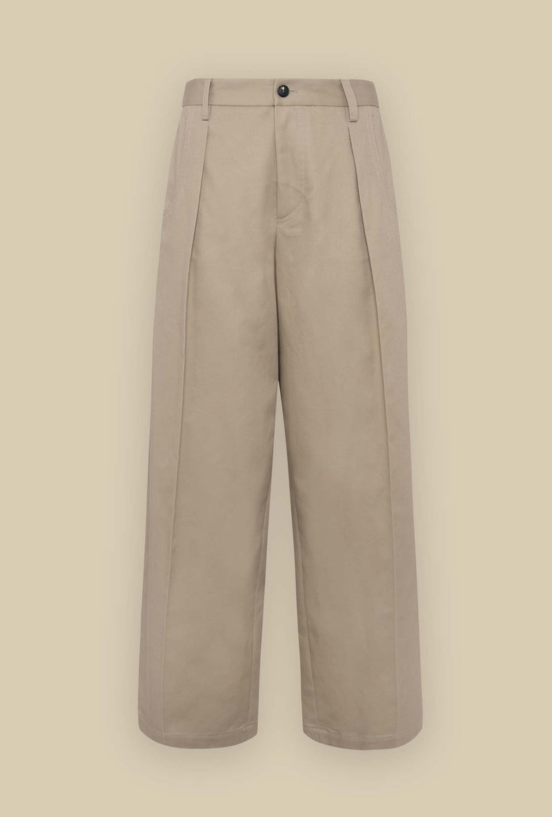 Pantalone Rubicon di Tela di tonalità Sable da Donna in puro cotone