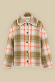 Short Coat Kevin di Tela 9 proposto nell’iconica fantasia Macro Tartan Olive da Donna